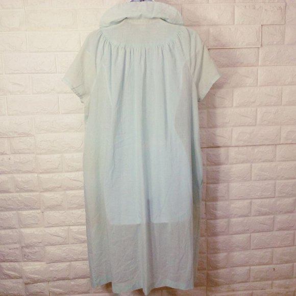 Vintage 60s Smart Time Dressing Gown Robe House Dress -12 Pocket Pearl Snaps - Picture 9 of 10